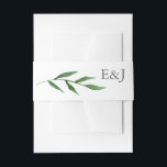 Cintas Para Invitaciones Boda de acuarela elegante de hojas frondosas Monog<br><div class="desc">Envíe sus invitaciones con estilo con esta elegante banda de invitación a la boda con hermosas hojas de acuarela pintadas a mano y su monograma personalizado. Ver nuestra tienda para más piezas en este diseño!</div>