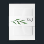 Cintas Para Invitaciones Boda de acuarela elegante de hojas frondosas Monog<br><div class="desc">Envíe sus invitaciones con estilo con esta elegante banda de invitación a la boda con hermosas hojas de acuarela pintadas a mano y su monograma personalizado. Ver nuestra tienda para más piezas en este diseño!</div>