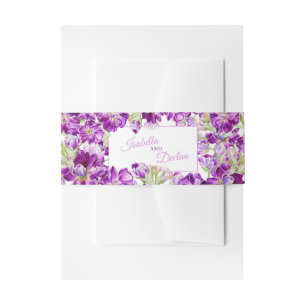 Cintas Para Invitaciones Boda de acuarela floral de morada