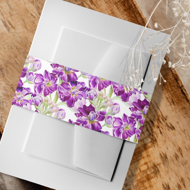 Cintas Para Invitaciones Boda de acuarela floral de morada (Subido por el creador)