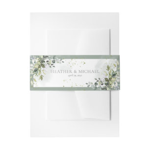 Cintas Para Invitaciones Boda de acuarela floral de vegetación botánica