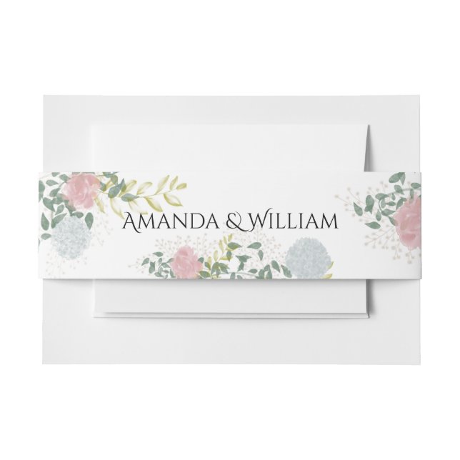 Cintas Para Invitaciones Boda de Acuarela Floral Fina (Anverso Ejemplo)