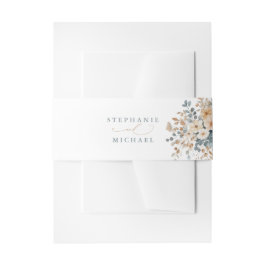 Cintas Para Invitaciones Boda de acuarela floral suave de tono de tierra
