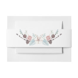 Cintas Para Invitaciones Boda de acuarela floral y follaje de invierno