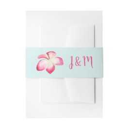 Cintas Para Invitaciones Boda de acuarela plumeria tropical