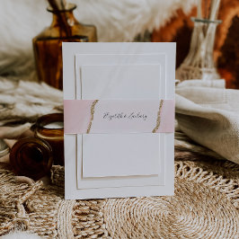 Cintas Para Invitaciones Boda de Agata Rosa Elegante en Oro