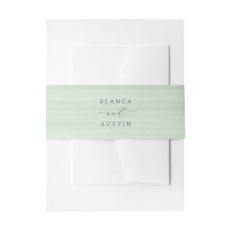 Cintas Para Invitaciones Boda de agua de color pintada a mano menta oliva