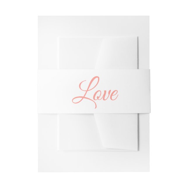 Cintas Para Invitaciones Boda de amor rosa ducha de novia moderna, Minimali (Anverso Ejemplo)