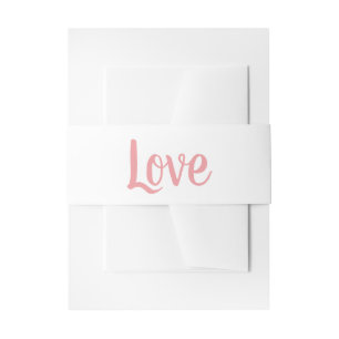 Cintas Para Invitaciones Boda de Amor Rosa y Blanco Fiesta Minimalista