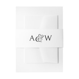 Cintas Para Invitaciones Boda de Ampersand Monograma Negro y Blanco