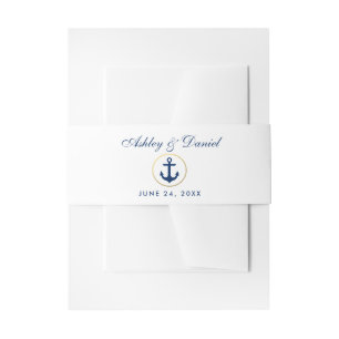 Cintas Para Invitaciones Boda de Ancla Azul Náutico
