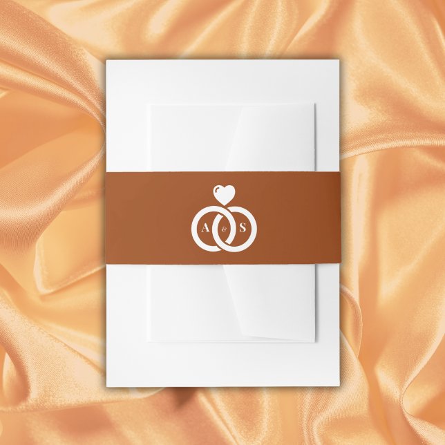 Cintas Para Invitaciones Boda de anillos de enclavamiento moderno (Modern Interlocking Rings Wedding Invitation Belly Band)