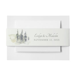 Cintas Para Invitaciones Boda de Árboles Evergreen Trees de Madera Alta