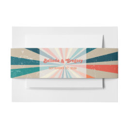 Cintas Para Invitaciones Boda de arcoiris retro colorido