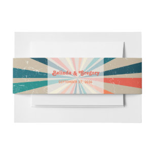 Cintas Para Invitaciones Boda de arcoiris retro colorido