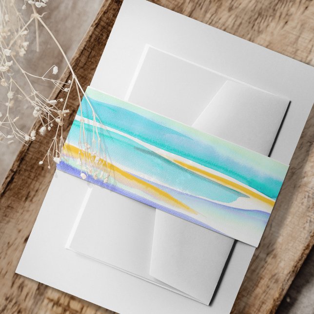 Cintas Para Invitaciones Boda de arte abstracto de líneas de marea tropical (Subido por el creador)