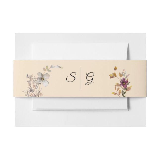 Cintas Para Invitaciones Boda de Autumn Boho Wildflower (Anverso Ejemplo)