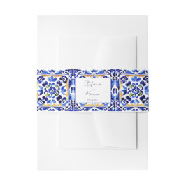 Cintas Para Invitaciones Boda de azulejos azules de Amalfi