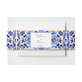 Cintas Para Invitaciones Boda de azulejos azules de Amalfi
