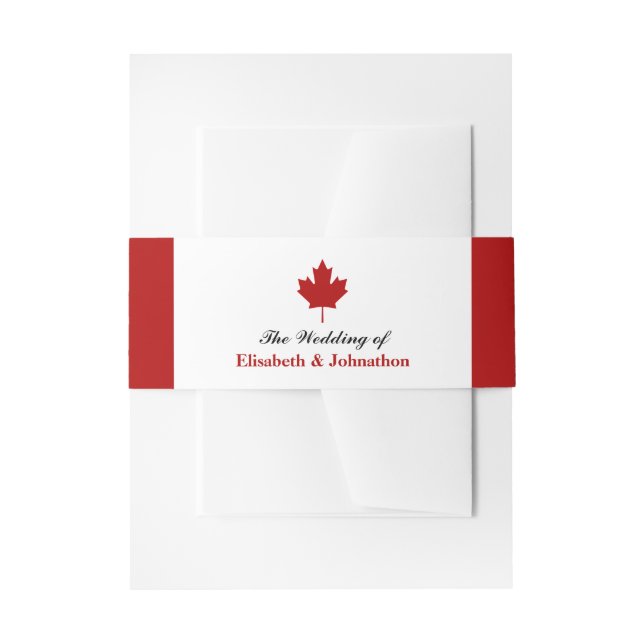 Cintas Para Invitaciones Boda de Bandera de Canadá (Anverso Ejemplo)