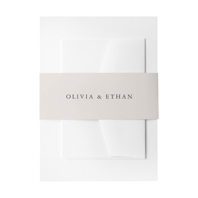 Cintas Para Invitaciones Boda de Beige Sólido (Anverso Ejemplo)