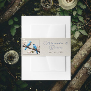 Cintas Para Invitaciones Boda de Bluebirds de primavera