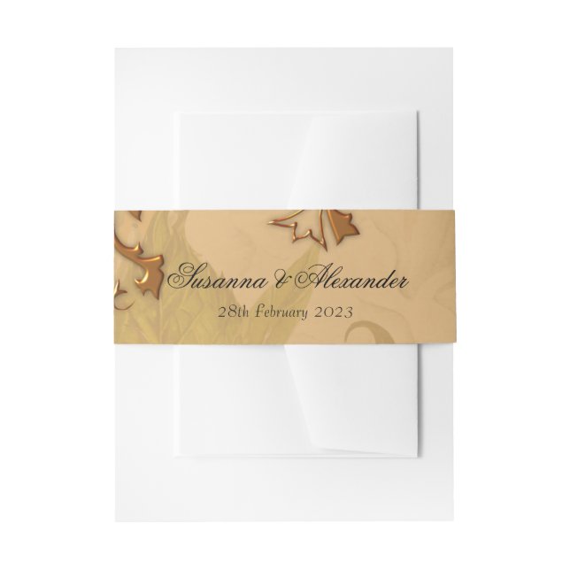 Cintas Para Invitaciones Boda de Boho Faded Peonies y Gold Lees (Anverso Ejemplo)