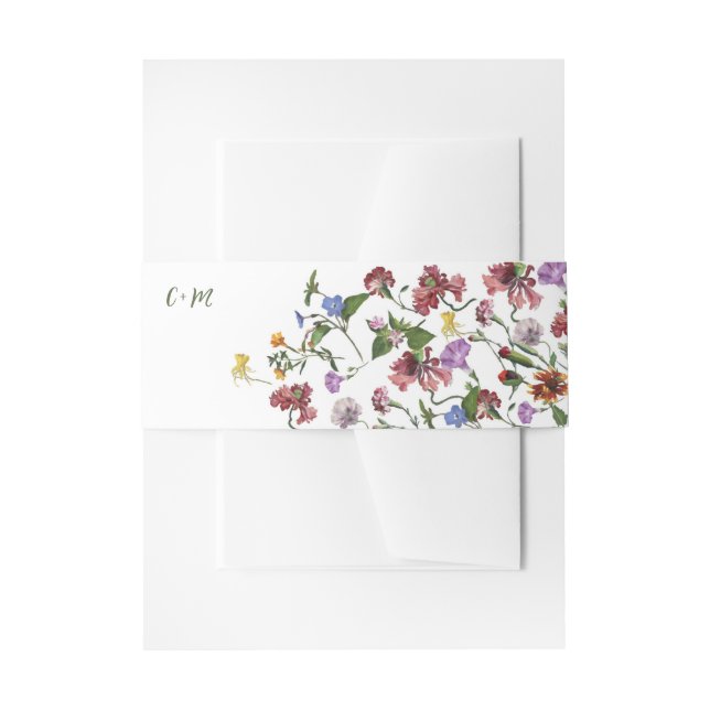 Cintas Para Invitaciones Boda de Boho Rústico con Flor de Flor (Anverso Ejemplo)