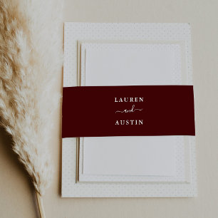 Cintas Para Invitaciones Boda de Borgoña Sólido