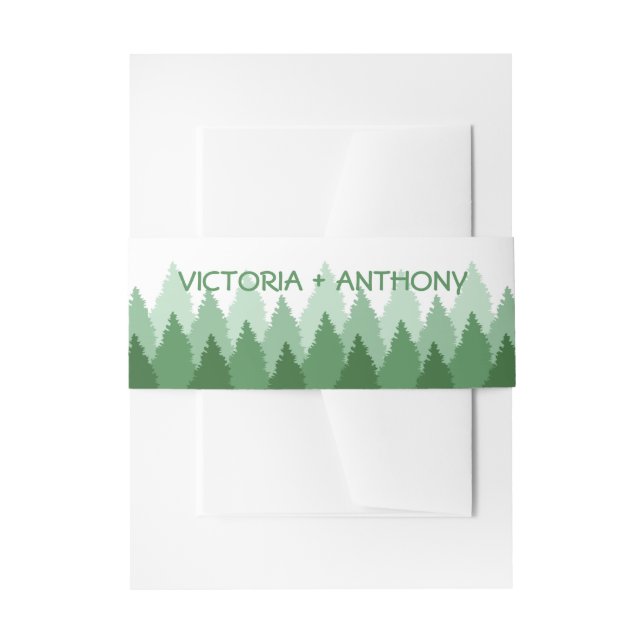 Cintas Para Invitaciones Boda de bosques de la gama de bosques verdes (Anverso Ejemplo)