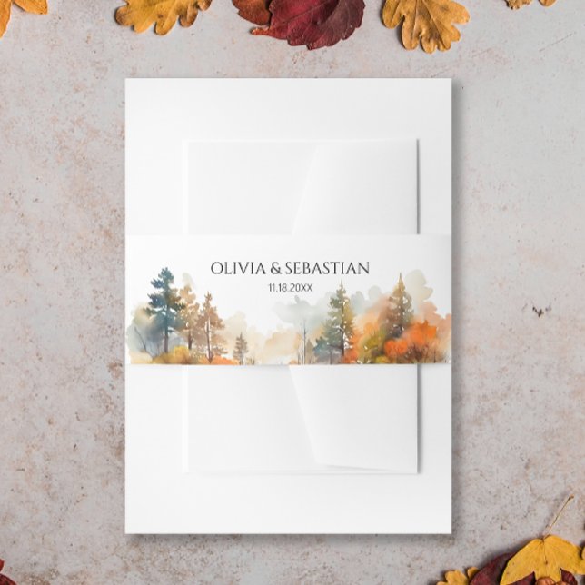 Cintas Para Invitaciones Boda de Bosques de Otoño Rústico (Subido por el creador)