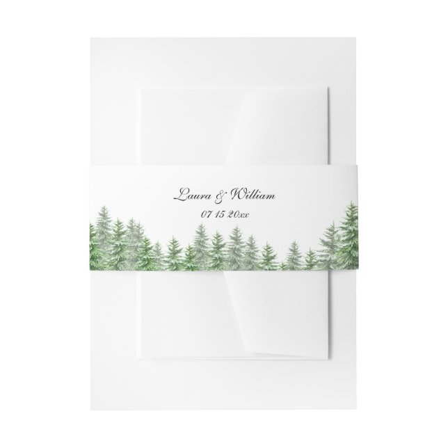 Cintas Para Invitaciones Boda de bosques de pinos (Anverso Ejemplo)