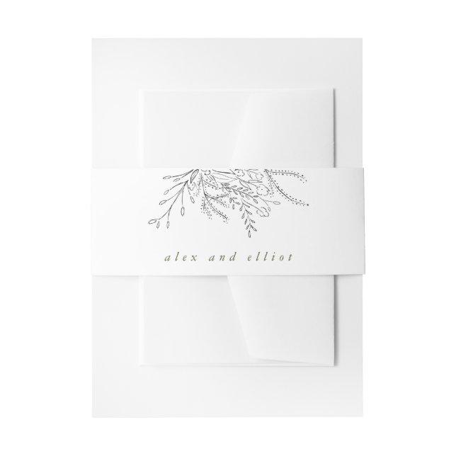 Cintas Para Invitaciones Boda de Bouquet desbordante (Anverso Ejemplo)