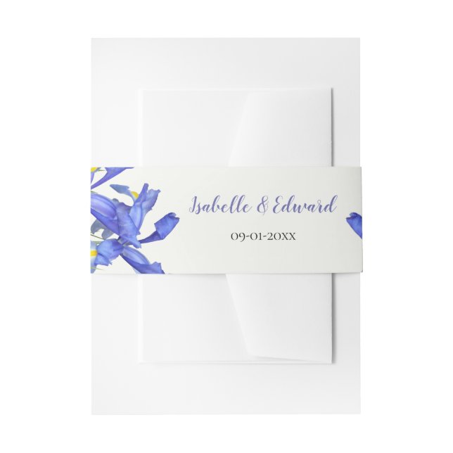 Cintas Para Invitaciones Boda de Bouquet floral de irlandeses azules modern (Anverso Ejemplo)