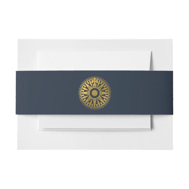 Cintas Para Invitaciones Boda de brújula de Passport de boda de destino (Anverso Ejemplo)