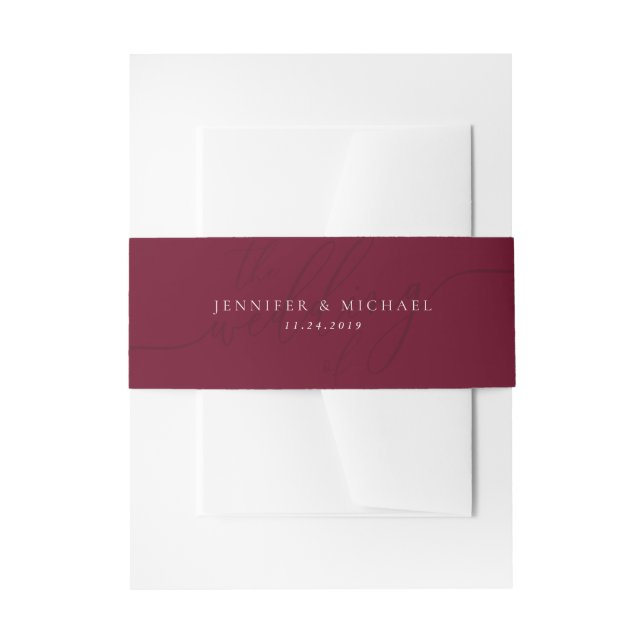 Cintas Para Invitaciones Boda de Burgundy Basic Suite (Anverso Ejemplo)