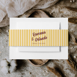 Cintas Para Invitaciones Boda de Burgundy Retro con Franja de Melocotón Des