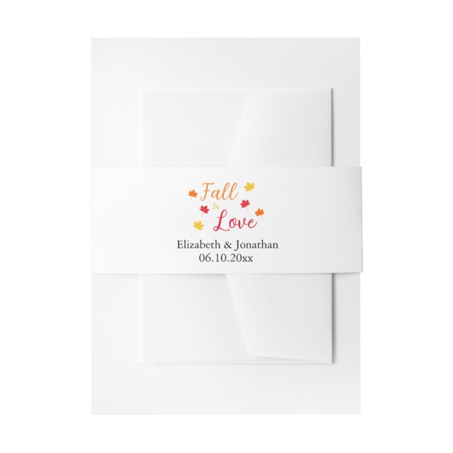 Cintas Para Invitaciones Boda De Caída En Amor (Anverso Ejemplo)