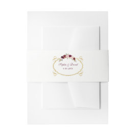 Cintas Para Invitaciones Boda de caída floral de Borgoña Marsala rústica