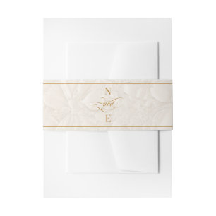 Cintas Para Invitaciones Boda de Caligrafía Beige y Dorado