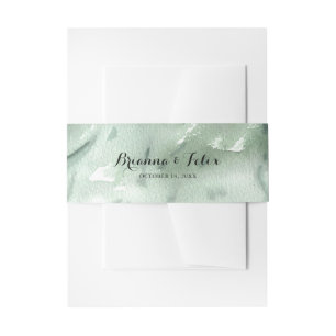 Cintas Para Invitaciones Boda de caligrafía campestre de montaña verde