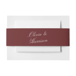 Cintas Para Invitaciones Boda de Caligrafía Clásica Vino Profundo