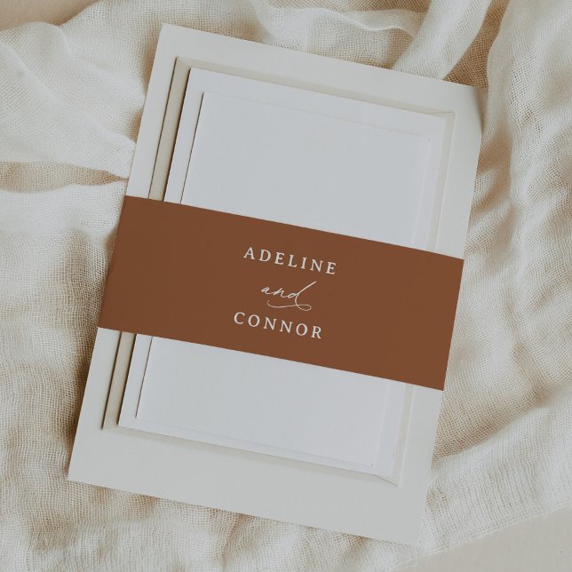 Cintas Para Invitaciones Boda de caligrafía de Naranja Quemado de Boho (Subido por el creador)