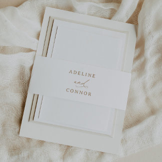 Cintas Para Invitaciones Boda de caligrafía moderna de oro