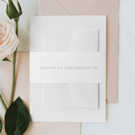 Cintas Para Invitaciones Boda de Caligrafía Moderna Verde Salvia Blanca