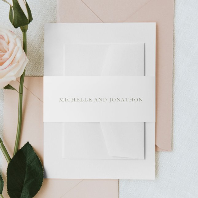 Cintas Para Invitaciones Boda de Caligrafía Moderna Verde Salvia Blanca (Subido por el creador)