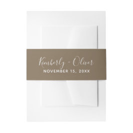 Cintas Para Invitaciones Boda de caligrafía simple de rusia marrón