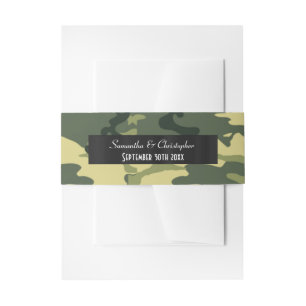 Cintas Para Invitaciones Boda de camuflaje del ejército verde