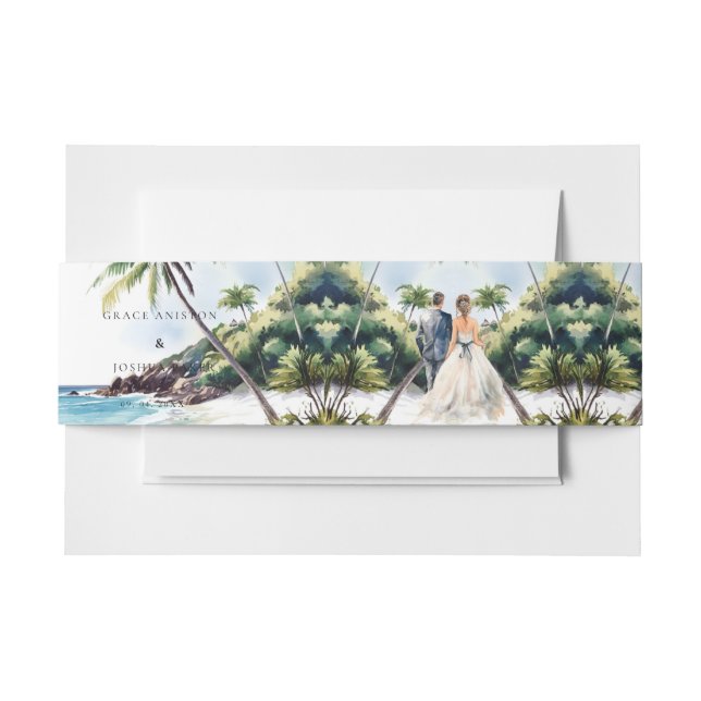 Cintas Para Invitaciones Boda de color de agua Boda (Anverso Ejemplo)