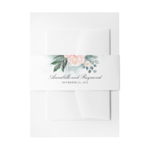 Cintas Para Invitaciones Boda de color de agua elegante de los pueblos rosa